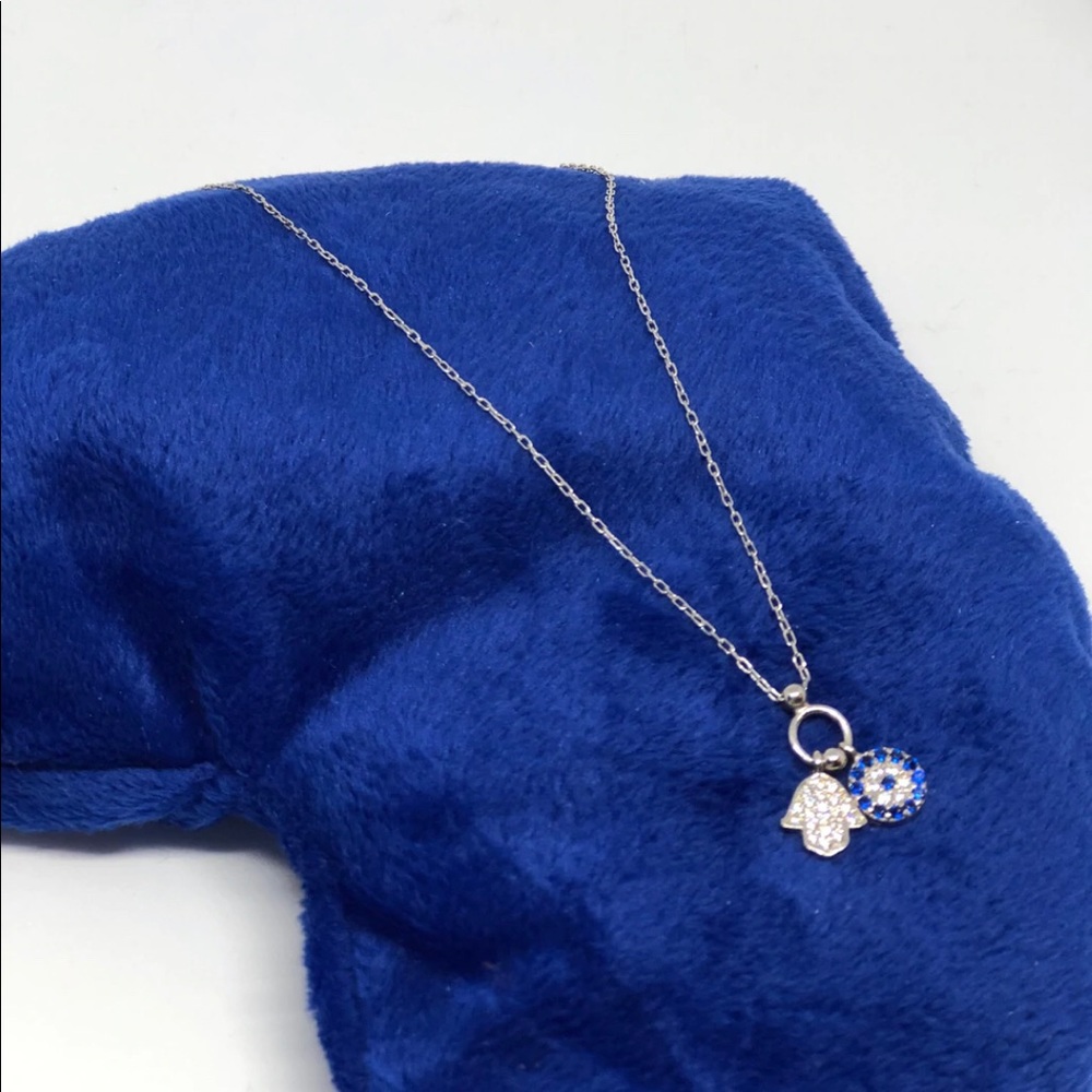 NECKLACE SILVER HAND & EYE